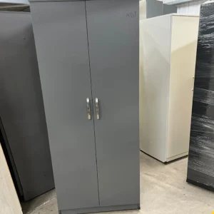2 door plain wardrobe black