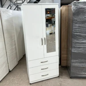 2 door wardrobe with 1 mirror and 3 Drawers