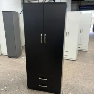 2 door wardrobe with 2 Drawers black