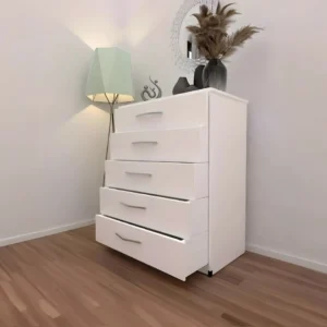 Order our new Elegant Chest of 5 Drawers with spacious storage, durable wood build, smooth-glide drawers, and metal handles. Get free UK Delivery!