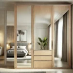 Elegant 3-Door Wardrobe with 2 Drawers and 3 Mirrors