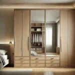 2-Door Wardrobe with 2 Mirrors and 3 Drawers
